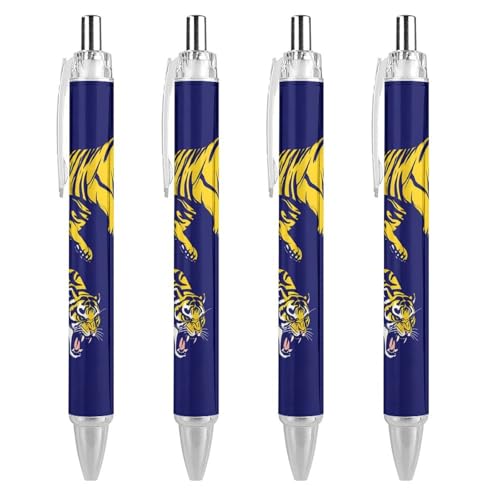 LIYvde Three Tigers Niedliche Kugelschreiber, einziehbarer Kugelschreiber, 0,5 mm, für Damen und Herren, Büro, 4 Stück von LIYvde