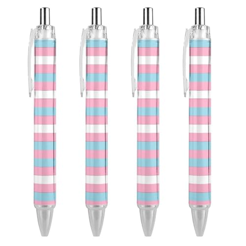 LIYvde Transgender Kugelschreiber mit US-Flagge, einziehbar, 0,5 mm, für Damen und Herren, Büro, 4 Stück von LIYvde