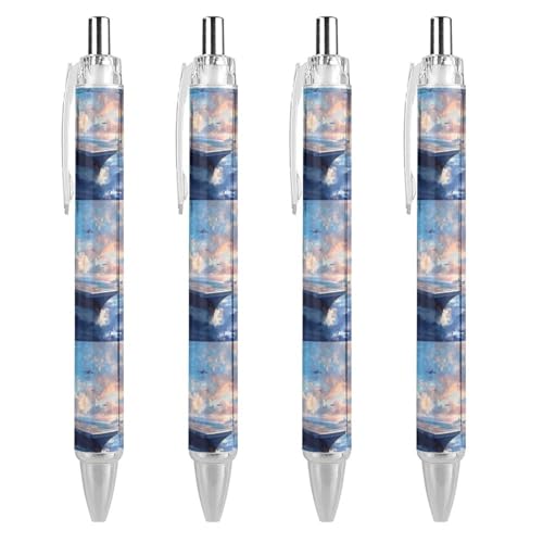 LIYvde USS Battleship Kugelschreiber, lustig, gemustert, einziehbar, schwarz, runder Schaft, feine Spitze, 0,5 mm, 1 Stück von LIYvde