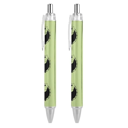 LIYvde Yin and Yang Lustige Kugelschreiber mit niedlicher Katze, einziehbarer Kugelschreiber, 0,5 mm, für Damen und Herren, Büro, 2 Stück von LIYvde