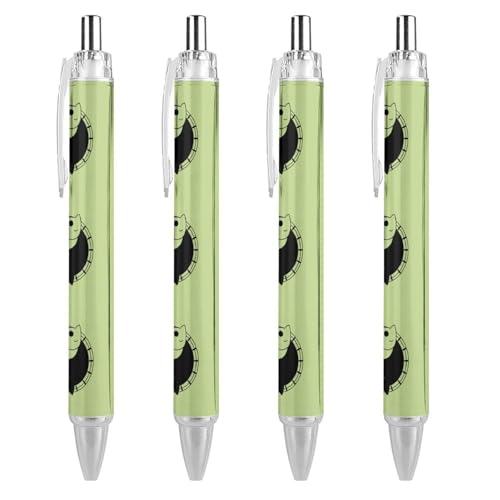 LIYvde Yin and Yang Niedliche Katzen, lustige Kugelschreiber, einziehbarer Kugelschreiber, 0,5 mm, für Damen und Herren, Büro, 4 Stück von LIYvde