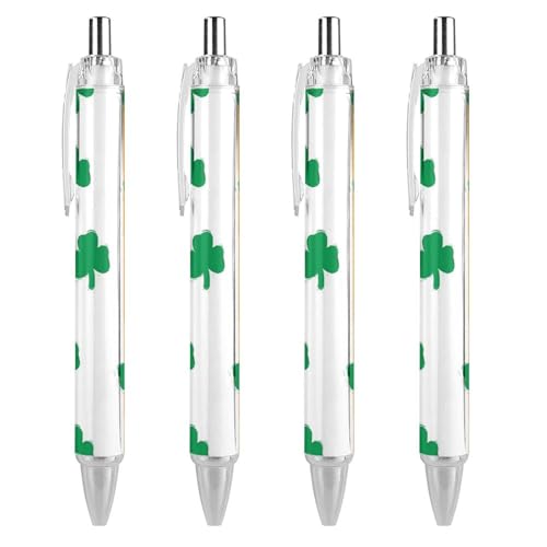LIYvde on The Irish Flag Lustige Kugelschreiber, einziehbarer Kugelschreiber, 0,5 mm, für Damen und Herren, Büro, 4 Stück LIYvde on The Irish Flag Lustige Kugelschreiber, einziehbarer Kugelschreiber, 0,5 mm, für Damen und Herren, Büro, 4 Stück von LIYvde