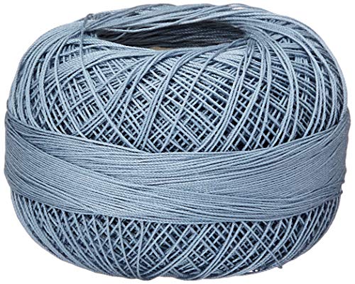LIZBETH Handy Hands Häkelgarn aus ägyptischer Baumwolle Häkelgarn und Strickspitze Garn Spitze Größe 80 (10 Gramm 184 Yards) - HH80151, Angel's Love Antik-Blau Medium von LIZBETH