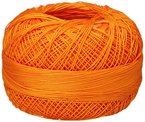 LIZBETH Handy Hands Häkelgarn aus ägyptischer Baumwolle Häkelgarn und Strickspitze Garn Spitze Größe 80 (10 Gramm 184 Yards) - HH80151, Angel's Love Hellorange von LIZBETH