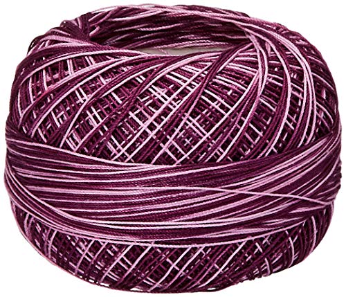 LIZBETH Size 80 HH80 Baumwollgarn, 180 m, 10 g, Country Grape Swirl von LIZBETH