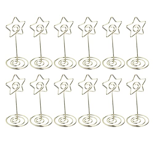 12 PCs Memo Ordner Golden Stern Desktop Runde Notierhalter Ordner Hochzeitskartenhalter von LIZEALUCKY