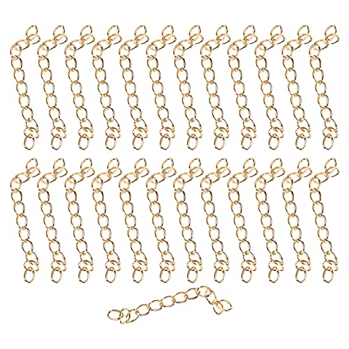 25 Stück Schmuck-Verlängerungskette, 5 cm Schwanzverlängerung für Halskette, Armband, Ohrringe, DIY, kann zum Verlängern von Halsketten, Armbändern, Fußkettchen und anderen von LIZEALUCKY