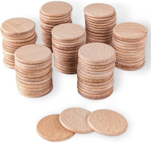 50 Stück unfertige Holzscheiben, runde, leere Holzscheiben, Kreise, Chips, DIY, handgefertigte Holzkreise, zum Basteln für die Dekoration(3.8cm) von LIZEALUCKY
