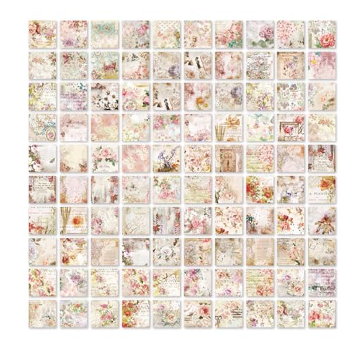 Dekorative Blumen Pflanzen Scrapbook Paper 200 Sheets Journaling Supplies DIY Arts Crafts Card, dickes robustes Material, romantische Wärme, exquisite Dekoration, (-1218230072713) von LIZEALUCKY