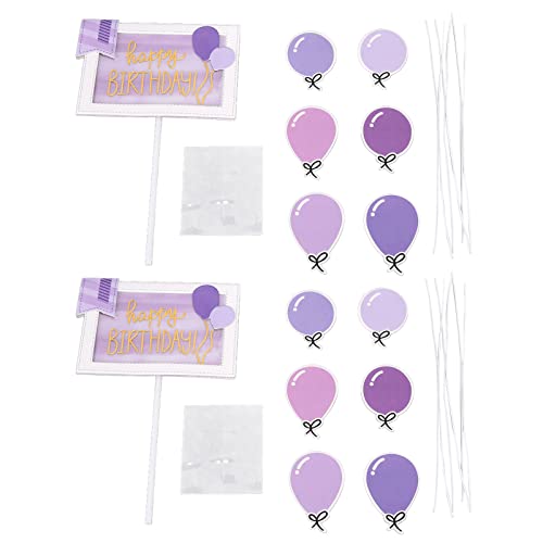 Geburtstagstorte Insert Girl Party Dekoration Cupcake Toppers Ballon Jamming für Themenparty (Lila) von LIZEALUCKY