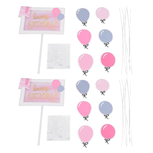 Geburtstagstorte Insert Girl Party Dekoration Cupcake Toppers Ballon Jamming für Themenparty (Rosa) von LIZEALUCKY