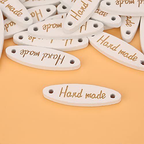 Handmade Tag Buttons, 100PCS Oval Wooden Handmade 2 Hole Buttons Label Tag Sewing DIY Scrapbooking Crafts for Handcraft Making Scrapbooking Handmade Tag Buttons, 100PCS Oval Wooden Handmade 2 Hole Buttons Label Tag Sewing DIY Scrapbooking Crafts for Handcraft Making Scrapbooking von LIZEALUCKY