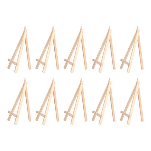 LIZEALUCKY 10-teiliger Leinwandständer, 15,5 cm hoch, Mini-Staffelei aus Kiefernholz, zum Malen, Fotos, Postkarten, Anzeigen, für Veranstaltungen im Klassenzimmer von LIZEALUCKY