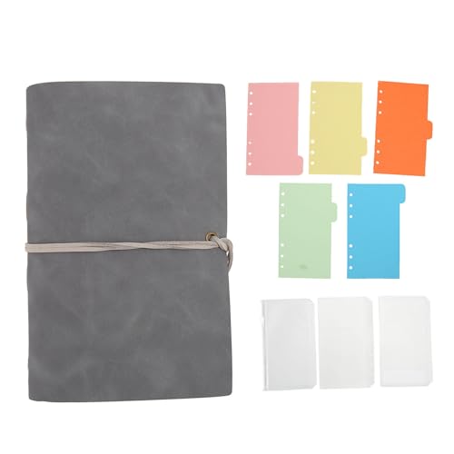 LIZEALUCKY 80 Blätter Lose Blatt Notizbuch PU Leder Cover 6 Ring Binder Spiral Note Nehmen Sie Buch Schreiben Organisator (Grau) von LIZEALUCKY