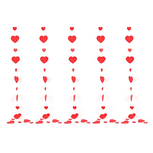 LIZEALUCKY Herzgeformte Papiergirlande Banner Orumament Schöne rote Herz Bunting Dekoration String Party Dekor Dekor LIZEALUCKY Herzgeformte Papiergirlande Banner Orumament Schöne rote Herz Bunting Dekoration String Party Dekor Dekor von LIZEALUCKY