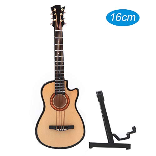 LIZEALUCKY Klassische Gitarrenmodell Mini Holz Desktop Dekoration e für Musikraum (16 cm) von LIZEALUCKY