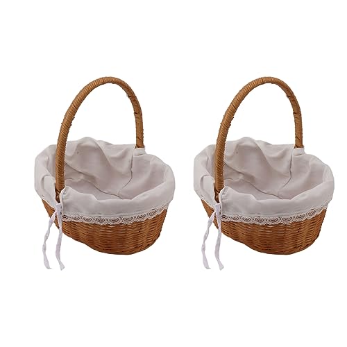 Rattan Blumenkorb Strong Langable gewebte Aufbewahrungsbehälter & Hochzeitshome Decor 2pcs Rattan Blumenkorb Strong Langable gewebte Aufbewahrungsbehälter & Hochzeitshome Decor 2pcs von LIZEALUCKY