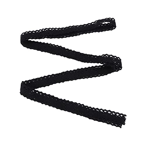Spitzenband, Baumwollfaden, 20 Yards, dekoratives Zubehör, exquisite, weiche Haptik, klares Muster, langlebig, wiederverwendbar, Kleidung, Tischdeckendekorationen (Schwarz) von LIZEALUCKY