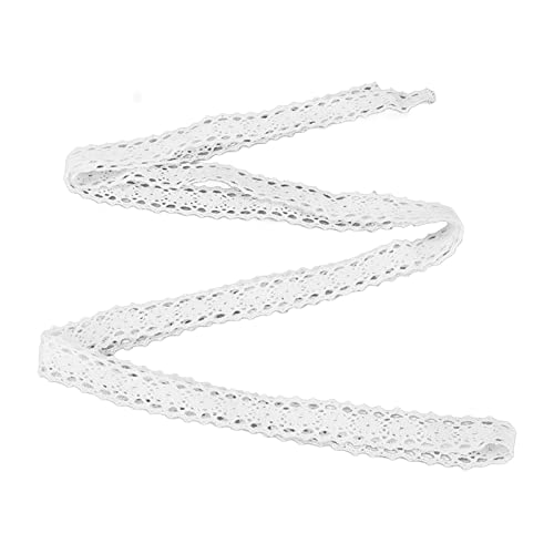 Spitzenband, Baumwollfaden, 20 Yards, dekoratives Zubehör, exquisite, weiche Haptik, klares Muster, langlebig, wiederverwendbar, Kleidung, Tischdeckendekorationen (Weiß) von LIZEALUCKY