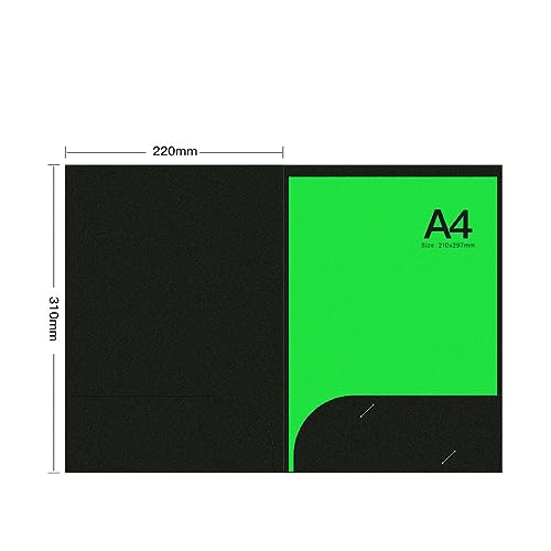 Taschenordner, L förmiger Ordner, verschleißfestes abgeschrägtes Design, integrierte Tasche für praktische Papierordner, geeignet für die Aufbewahrungsbox für Papierdokumente (Grün) von LIZEALUCKY