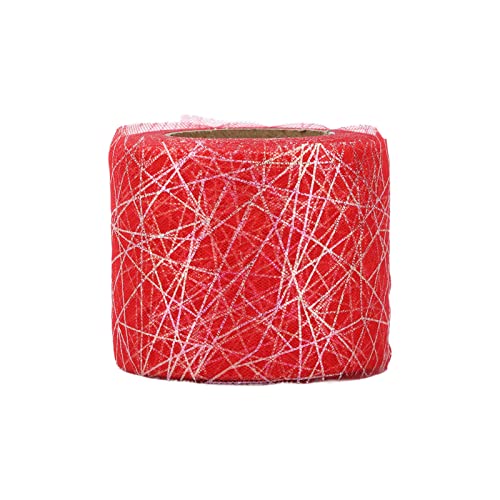 Tulle Roll Symphony Spinne Unordentliches Web Tulle Roll DIY Bogen Kopfschmuck Material Ribbon für Hochzeiten Events Valentinstag Ostern Weihnachten (Rot) von LIZEALUCKY