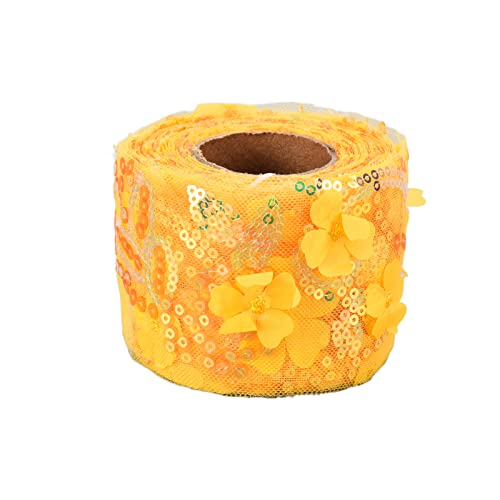 Tulle Roll bestickte Pailletten Mesh Ribbon Craft Accessoires für Hochzeitsfeier DIY Hut -Puppe machen (Goldgelb) von LIZEALUCKY