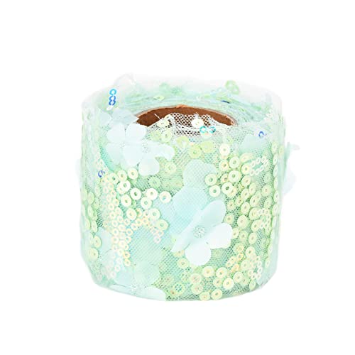 Tulle Roll bestickte Pailletten Mesh Ribbon Craft Accessoires für Hochzeitsfeier DIY Hut -Puppe machen (Grün) von LIZEALUCKY