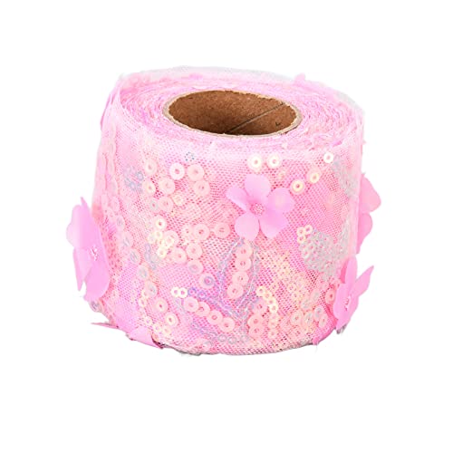 Tulle Roll bestickte Pailletten Mesh Ribbon Craft Accessoires für Hochzeitsfeier DIY Hut -Puppe machen (Tiefrosa) von LIZEALUCKY