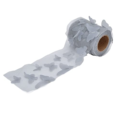 Tulle Rolls eleganter Stil Dreidimensionales lebendiges Tierband DIY Hochzeitsfeier Dekor Dekor (Hellgrau) von LIZEALUCKY