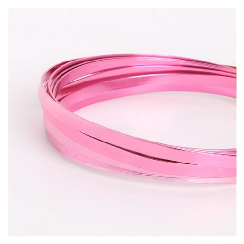 Aluminiumdraht 5 m/Los 5 mm x 1 mm (5 mm Breite 1 mm Dicke) Flacher Aluminiumdraht Weichmetall-Floristikdraht for DIY-Schmuckschnur-Ergebnisse Handwerksherstellung Aludraht (Color : Fuchsia) von LIZHAYG