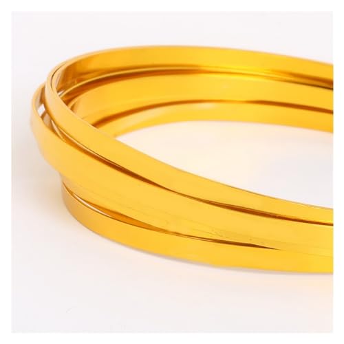 Aluminiumdraht 5 m/Los 5 mm x 1 mm (5 mm Breite 1 mm Dicke) Flacher Aluminiumdraht Weichmetall-Floristikdraht for DIY-Schmuckschnur-Ergebnisse Handwerksherstellung Aludraht (Color : Gold) von LIZHAYG
