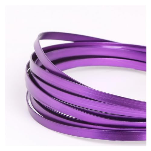 Aluminiumdraht 5 m/Los 5 mm x 1 mm (5 mm Breite 1 mm Dicke) Flacher Aluminiumdraht Weichmetall-Floristikdraht for DIY-Schmuckschnur-Ergebnisse Handwerksherstellung Aludraht (Color : Purple) von LIZHAYG