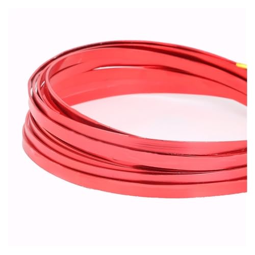 Aluminiumdraht 5 m/Los 5 mm x 1 mm (5 mm Breite 1 mm Dicke) Flacher Aluminiumdraht Weichmetall-Floristikdraht for DIY-Schmuckschnur-Ergebnisse Handwerksherstellung Aludraht (Color : Red) von LIZHAYG