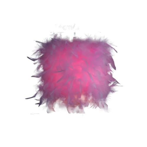 LIZHAYG Lampenschirm Moderne Flauschige Pendelleuchte Lampe Weiße Feder Schatten Droplight Beleuchtung Schlafzimmer Arbeitszimmer Dekoration Kreative Hängelampe(Pink 14cm) von LIZHAYG