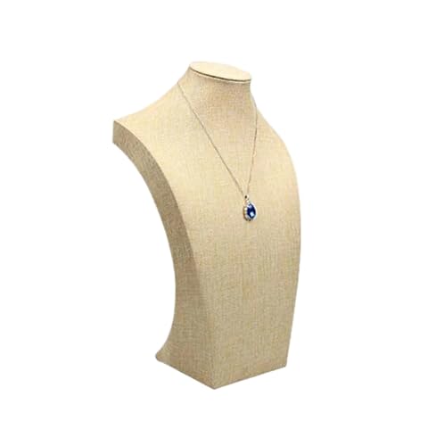 LIZHAYG Schmuck Display Büsten-Choker-Halter-Ständer-Rack-Show Excellent-Leinen-Schmuck-Halsketten-Anhänger-Display(H40cm) von LIZHAYG