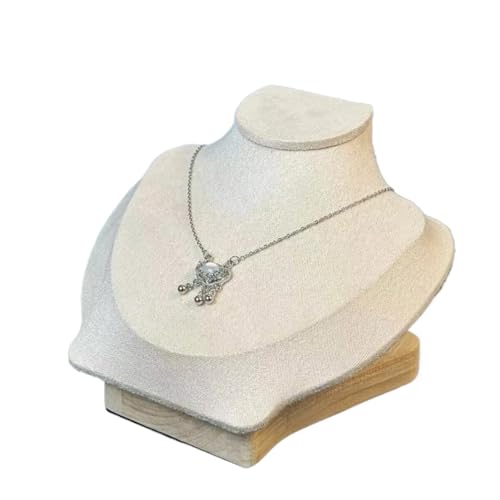LIZHAYG Schmuck Display Leinen Halsketten Anhänger Porträt Vitrine Display Regal Fensterständer Schmuck Anhänger Büste Mannequin Halter Rack Organizer(16CM) von LIZHAYG