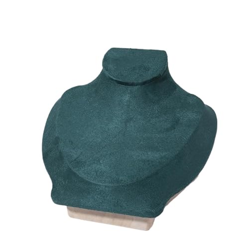LIZHAYG Schmuck Display Leinen Halsketten Anhänger Porträt Vitrine Display Regal Fensterständer Schmuck Anhänger Büste Mannequin Halter Rack Organizer(GREEN) von LIZHAYG