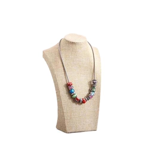 LIZHAYG Schmuck Display Leinenstoff Schmuck Halsketten Anhänger Display Büste Halsreif Halter Ständer Rack Show 5 Größe(H25cm) von LIZHAYG