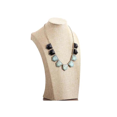 LIZHAYG Schmuck Display Leinenstoff Schmuck Halsketten Anhänger Display Büste Halsreif Halter Ständer Rack Show 5 Größe(H30cm) von LIZHAYG
