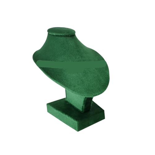 LIZHAYG Schmuck Display Mannequin Halskette Anhänger Display Stand Choker Perlen Kette Organizer Neck Portrait Neck Modell Stehen(Green Velvet) von LIZHAYG