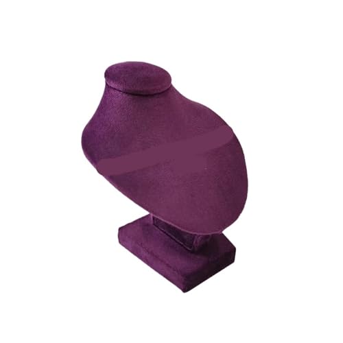LIZHAYG Schmuck Display Mannequin Halskette Anhänger Display Stand Choker Perlen Kette Organizer Neck Portrait Neck Modell Stehen(Purple red Velvet) von LIZHAYG