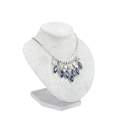 LIZHAYG Schmuck Display Modell Büste Aussteller zeigen 6 Optionen Grauer Samt Schmuckständer for Damen Halsketten Anhänger Schaufensterpuppe Schmuckständer Organizer(H15cm) von LIZHAYG