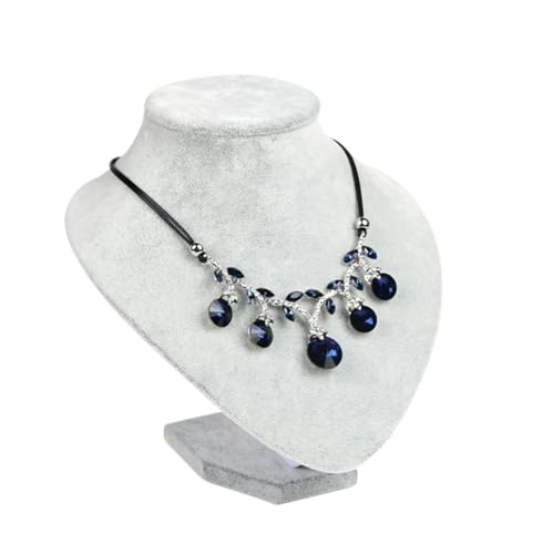 LIZHAYG Schmuck Display Modell Büste Aussteller zeigen 6 Optionen Grauer Samt Schmuckständer for Damen Halsketten Anhänger Schaufensterpuppe Schmuckständer Organizer(H20cm) von LIZHAYG