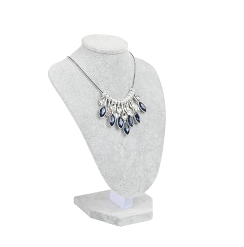 LIZHAYG Schmuck Display Modell Büste Aussteller zeigen 6 Optionen Grauer Samt Schmuckständer for Damen Halsketten Anhänger Schaufensterpuppe Schmuckständer Organizer(H22cm) von LIZHAYG
