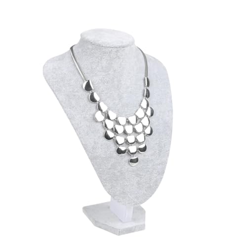 LIZHAYG Schmuck Display Modell Büste Aussteller zeigen 6 Optionen Grauer Samt Schmuckständer for Damen Halsketten Anhänger Schaufensterpuppe Schmuckständer Organizer(H25cm) von LIZHAYG