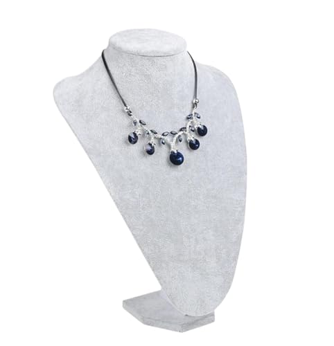 LIZHAYG Schmuck Display Modell Büste Aussteller zeigen 6 Optionen Grauer Samt Schmuckständer for Damen Halsketten Anhänger Schaufensterpuppe Schmuckständer Organizer(H36cm) von LIZHAYG