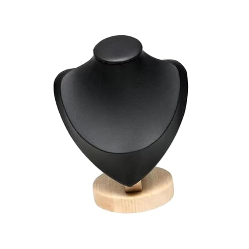 LIZHAYG Schmuck Display PU-Leder-Halsketten-Display, Büste, Modell, Aufbewahrungs-Organizer, Heimdekoration, Anhänger, Kettenständer, Halter for Einzelhandelsgeschäfte, Kommode(BLACK,S) von LIZHAYG