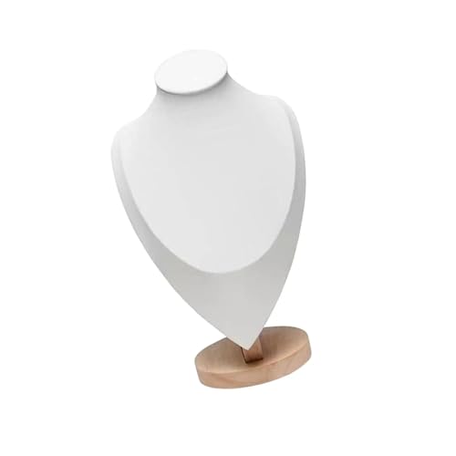 LIZHAYG Schmuck Display PU-Leder-Halsketten-Display, Büste, Modell, Aufbewahrungs-Organizer, Heimdekoration, Anhänger, Kettenständer, Halter for Einzelhandelsgeschäfte, Kommode(WHITE,L) von LIZHAYG