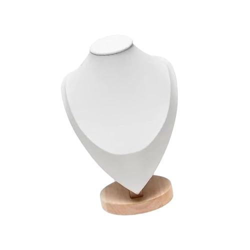 LIZHAYG Schmuck Display PU-Leder-Halsketten-Display, Büste, Modell, Aufbewahrungs-Organizer, Heimdekoration, Anhänger, Kettenständer, Halter for Einzelhandelsgeschäfte, Kommode(WHITE,M) von LIZHAYG