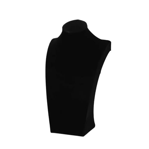 LIZHAYG Schmuck Display Samt Mannequin Büste Halskette Display Stand Porträt Schmuck Anhänger Rack Halter Zähler Display Requisiten(Black H29cm) von LIZHAYG